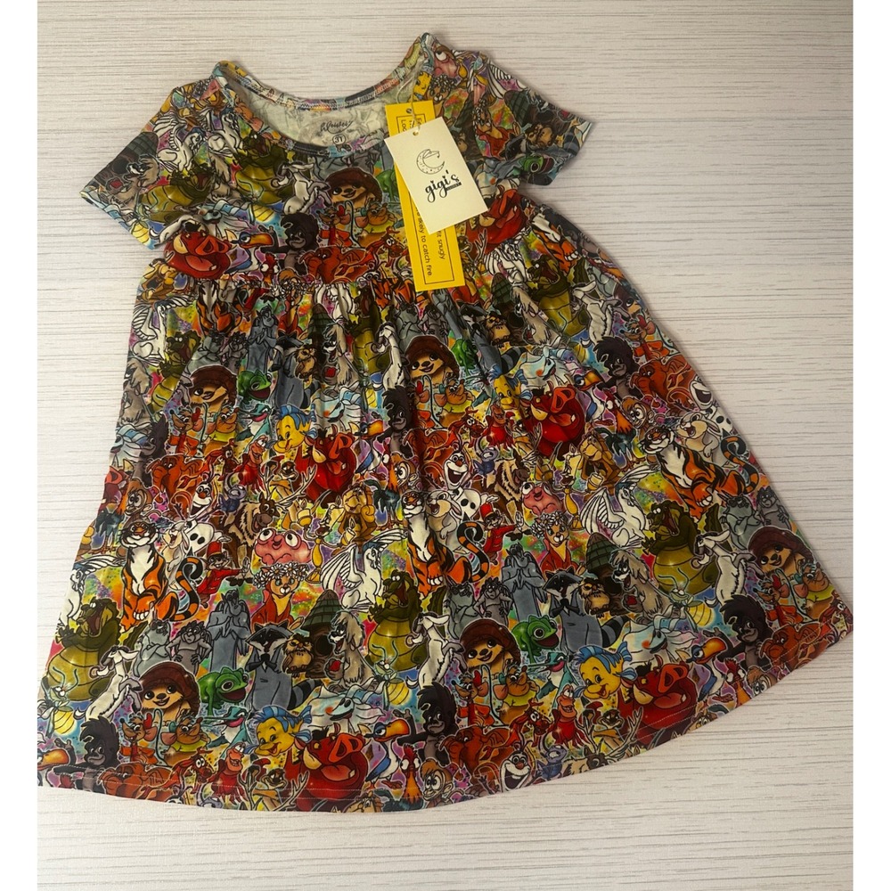Weiwei Gigi's Closet Bamboo Viscose Character Print Dress Toddler Girls 3T NEW